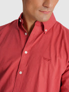 RED LONG SLEEVE REGULAR FIT MR SHIRT. BLUE