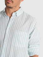 BLUE LONG SLEEVE REGULAR FIT MR SHIRT. BLUE