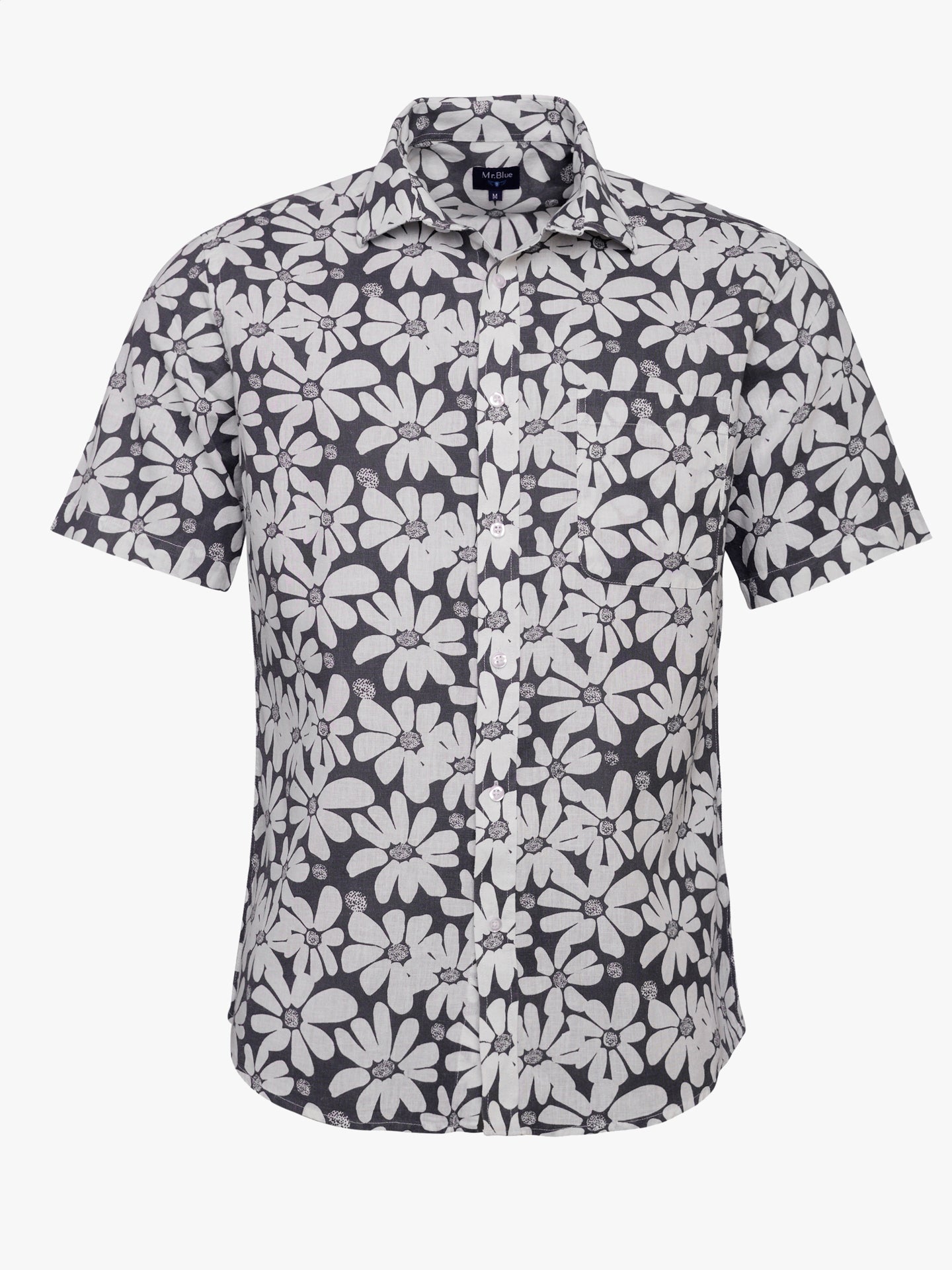 Camisa Regular Fit Lino Gris Mr. Blue