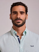 GREEN LINEN SHIRT LONG SLEEVE REGULAR FIT MR. BLUE