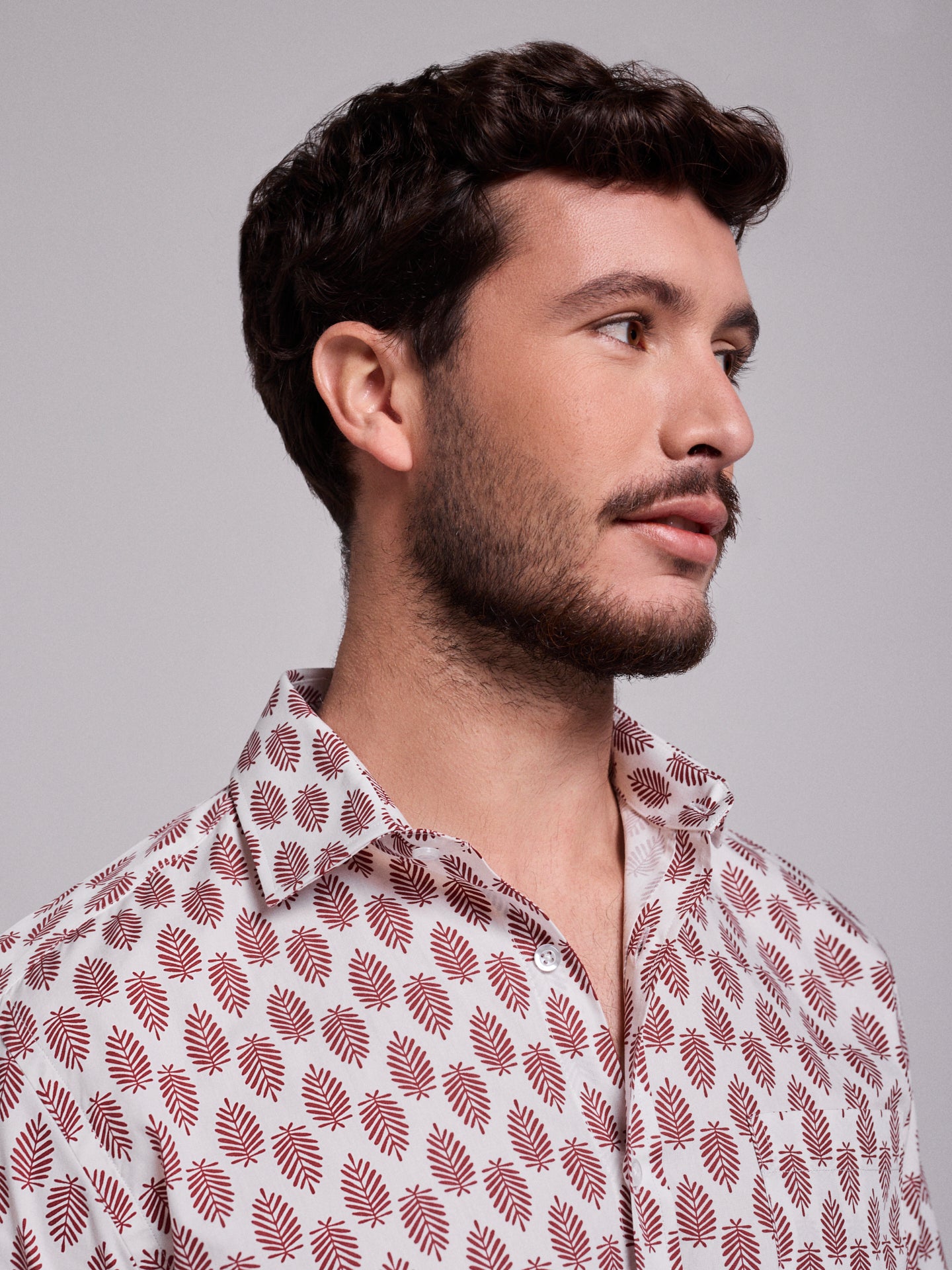RED COTTON SHIRT SHORT SLEEVE REGULAR FIT MR. BLUE