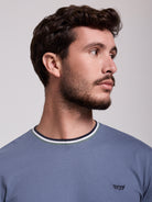 CAMISETA ALGODÓN AZUL MANGA CORTA REGULAR FIT MR. AZUL