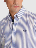 CAMISA MR AZUL MANGA LARGA REGULAR FIT. AZUL