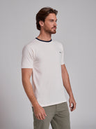 CAMISETA DE ALGODÓN BLANCA MANGA CORTA REGULAR FIT MR. AZUL
