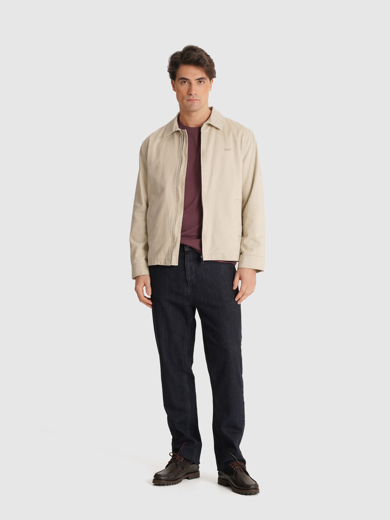CHAQUETA BEIGE MANGA LARGA REGULAR FIT MR. AZUL