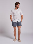 CAMISA LINO VERDE MANGA CORTA REGULAR FIT MR. AZUL