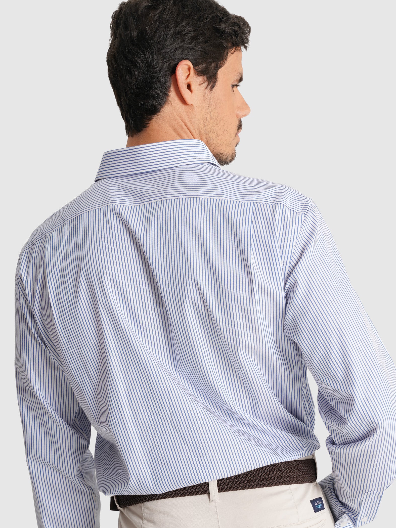 CAMISA SARGA AZUL MANGA LARGA CLASSIC FIT MR. AZUL