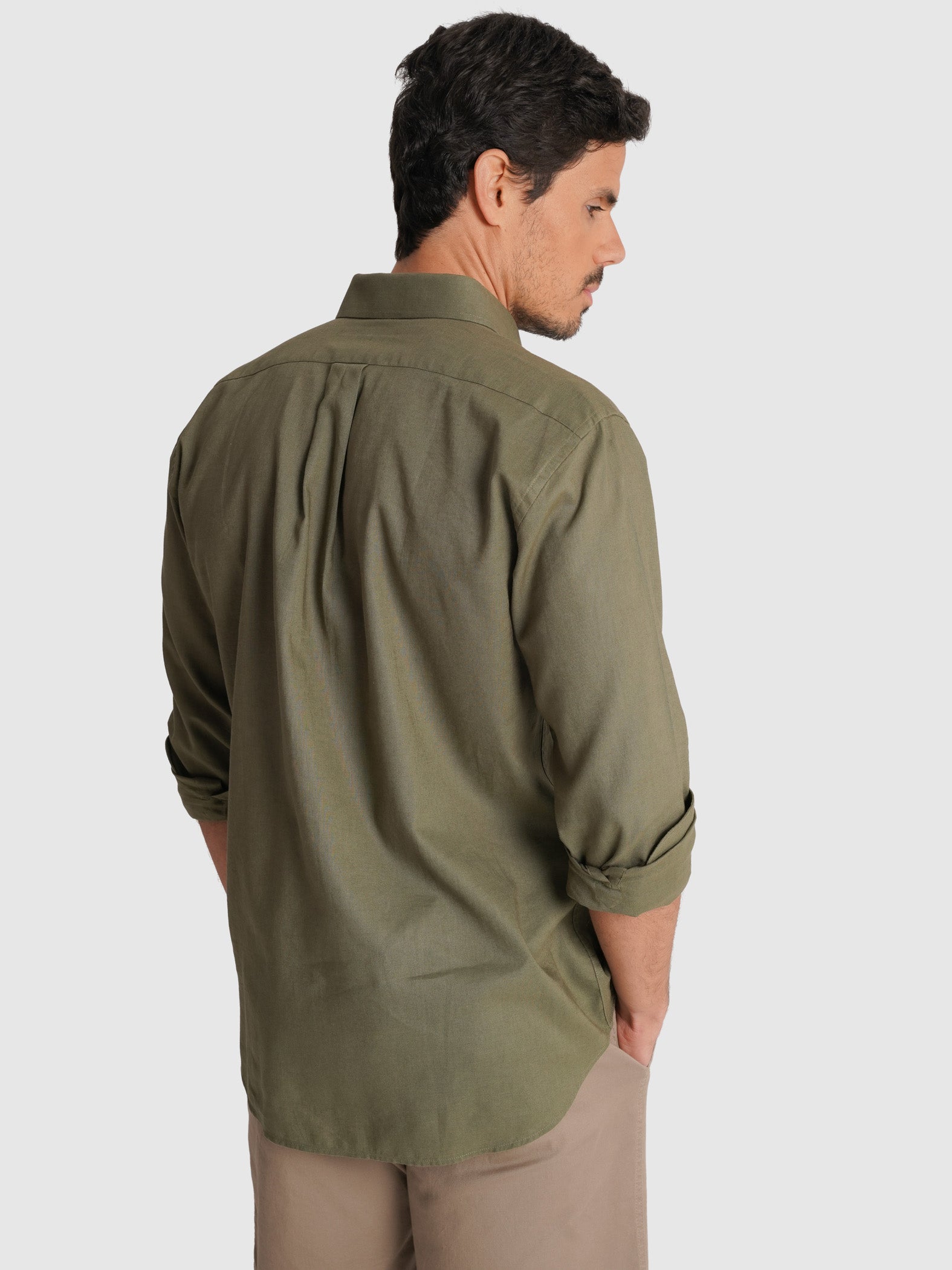 LONG SLEEVE GREEN SHIRT REGULAR FIT MR. BLUE