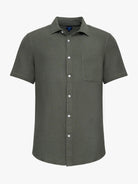 GREEN COTTON SHIRT SHORT SLEEVE REGULAR FIT MR. BLUE