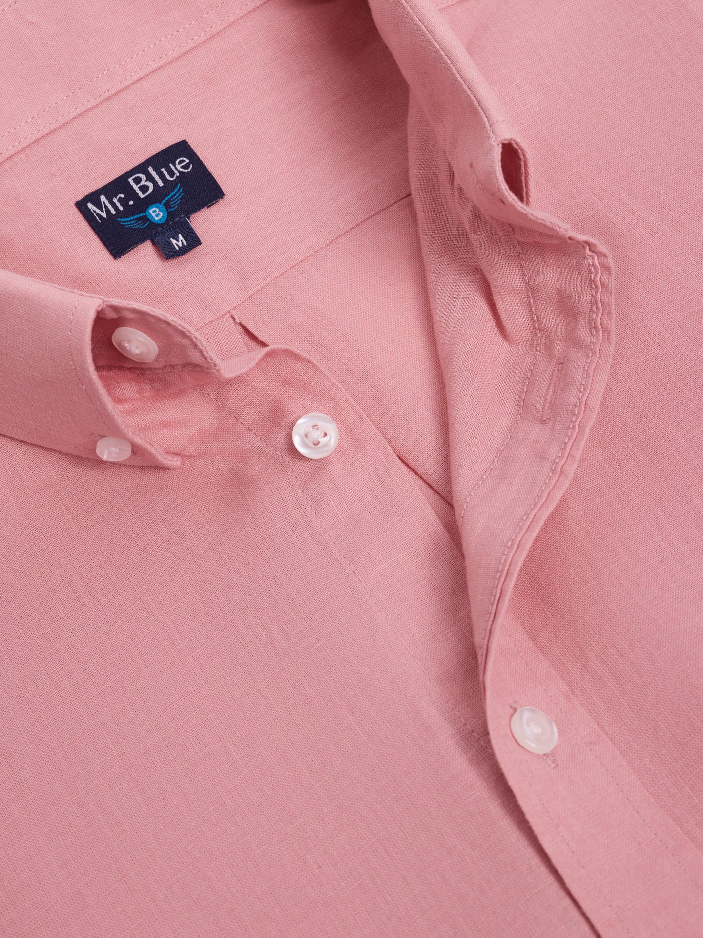 ORANGE LINEN SHIRT LONG SLEEVE REGULAR FIT MR. BLUE