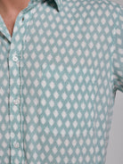 CAMISA LINO VERDE MANGA CORTA REGULAR FIT MR. AZUL