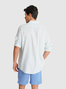 BLUE LONG SLEEVE REGULAR FIT MR SHIRT. BLUE