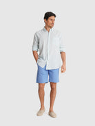 BLUE LONG SLEEVE REGULAR FIT MR SHIRT. BLUE