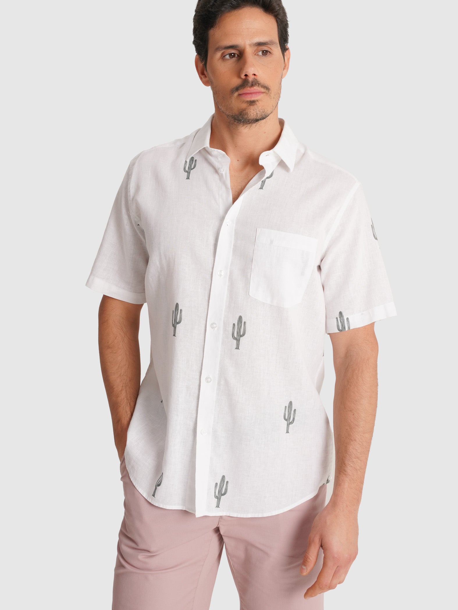 CAMISA CRUDA MANGA CORTA REGULAR FIT MR. AZUL