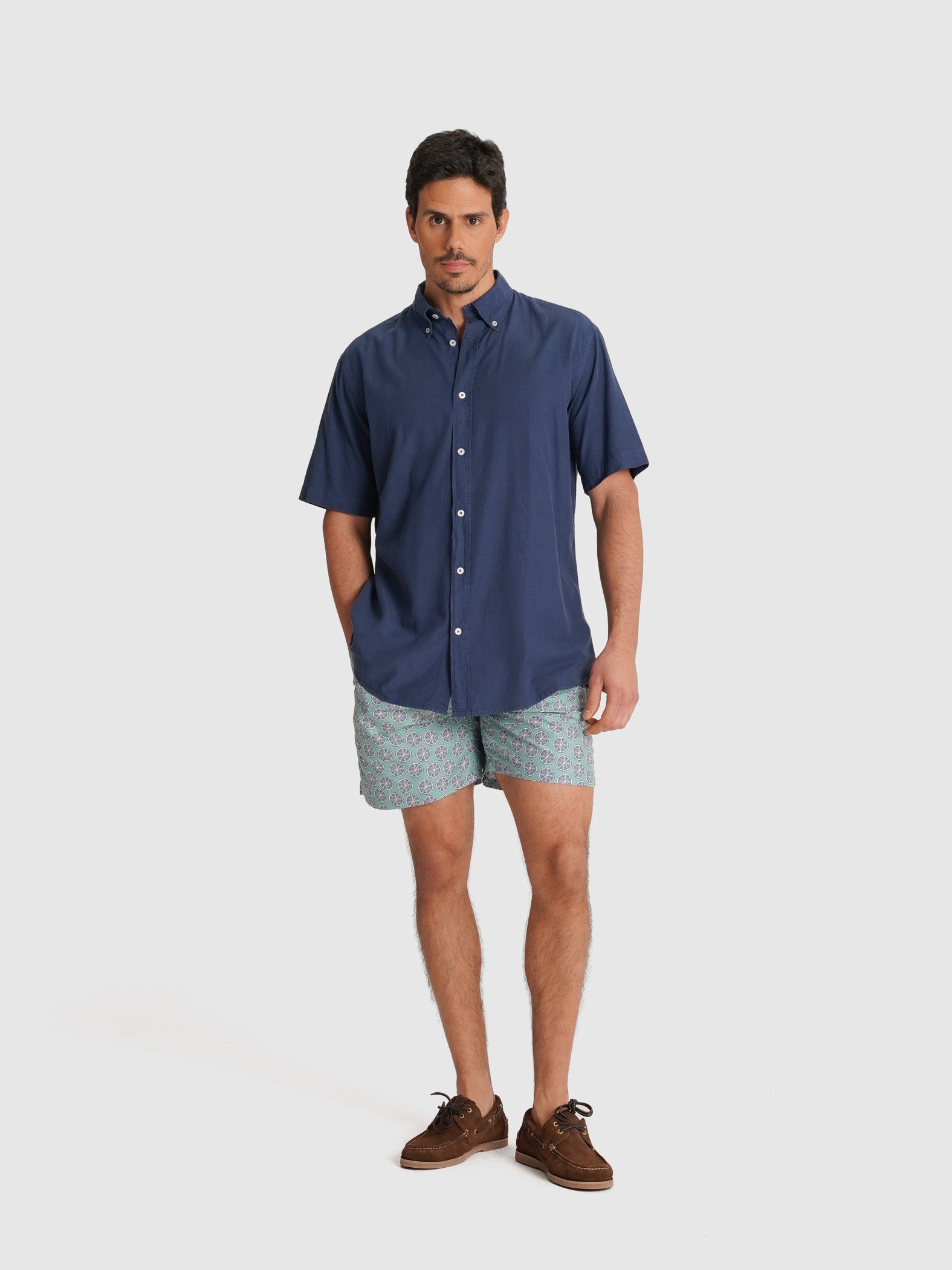 CAMISA POPELINA AZUL MANGA CORTA REGULAR FIT MR. AZUL