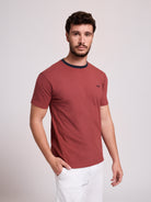 CAMISETA ALGODÓN ROJA MANGA CORTA REGULAR FIT MR. AZUL