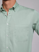 CAMISA ALGODÓN VERDE MANGA LARGA REGULAR FIT MR. AZUL