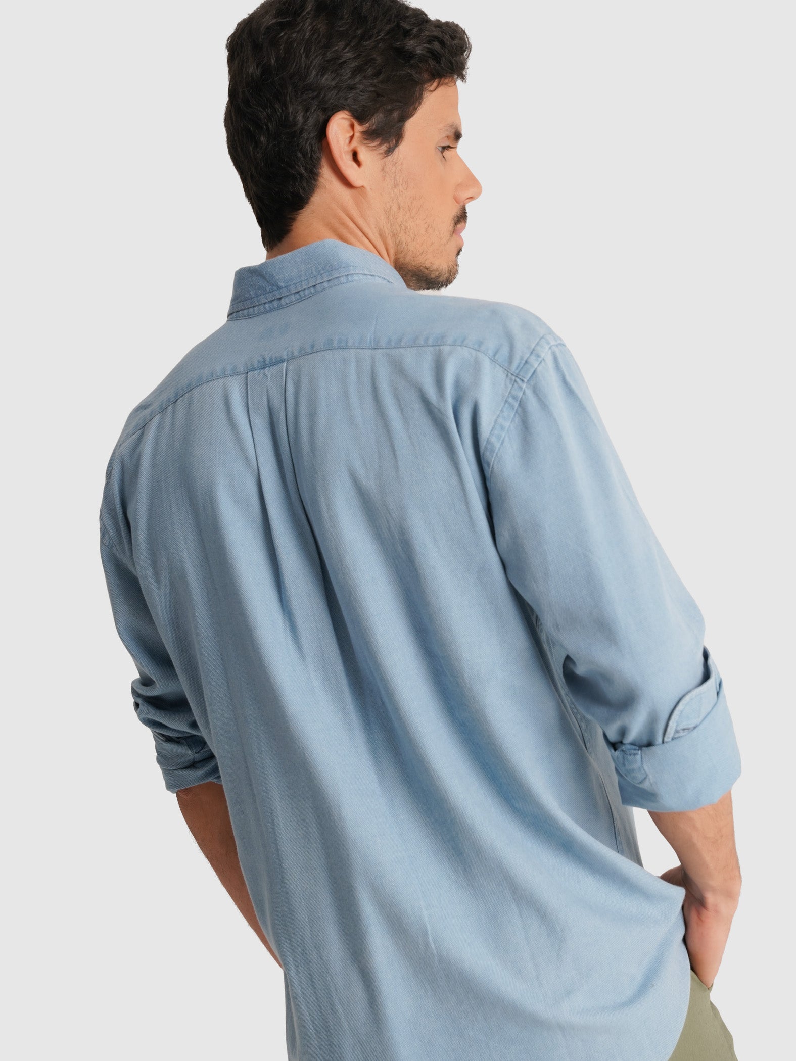 CAMISA MR AZUL MANGA LARGA REGULAR FIT. AZUL