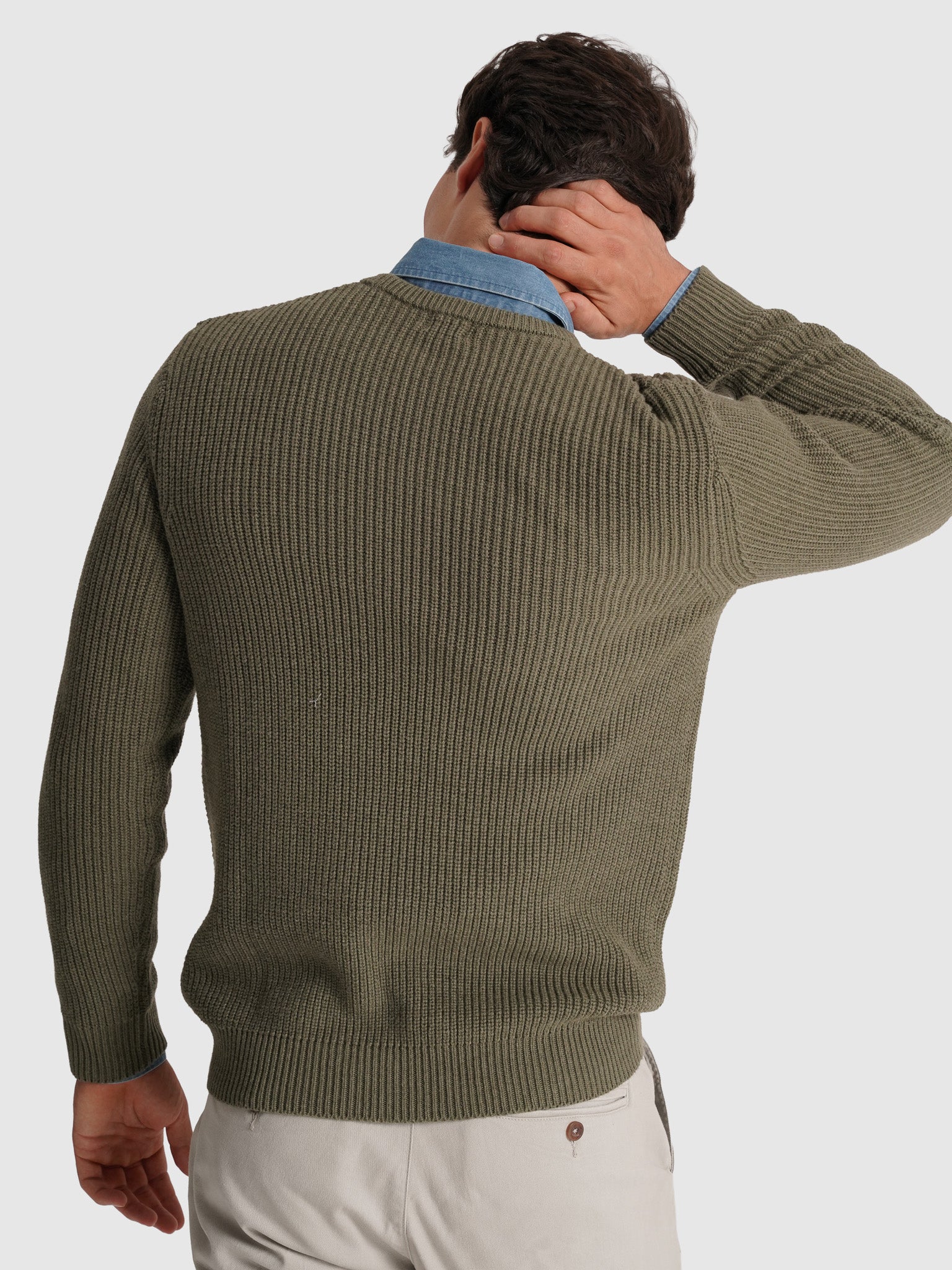 JERSEY DE ALGODÓN VERDE MANGA LARGA REGULAR FIT MR. AZUL
