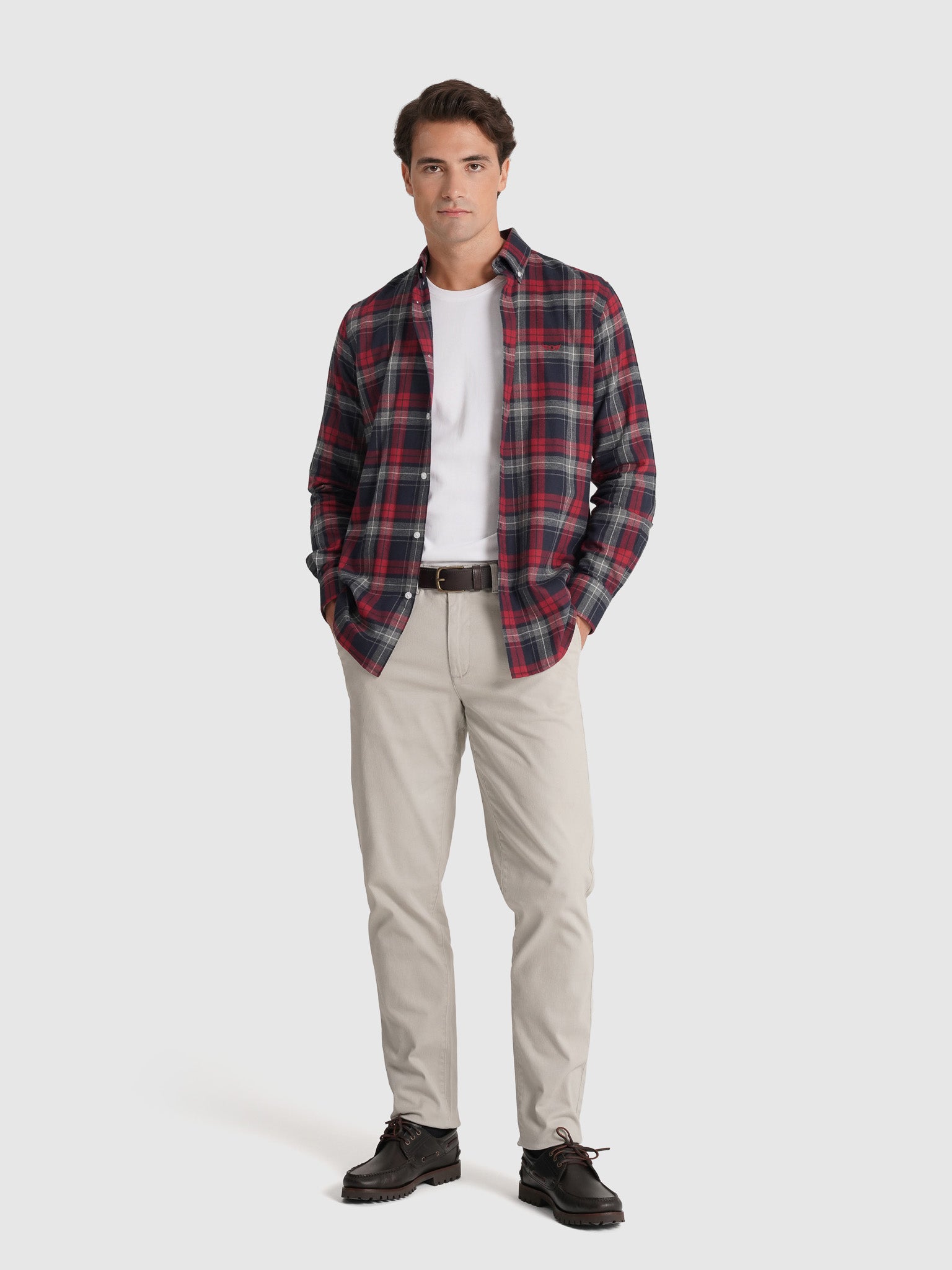 CAMISA FRANELA AZUL MANGA LARGA REGULAR FIT MR. AZUL