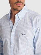 CAMISA ALGODÓN AZUL MANGA LARGA REGULAR FIT MR. AZUL