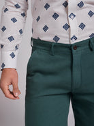 GREEN LINEN BERMUDA REGULAR FIT MR. BLUE