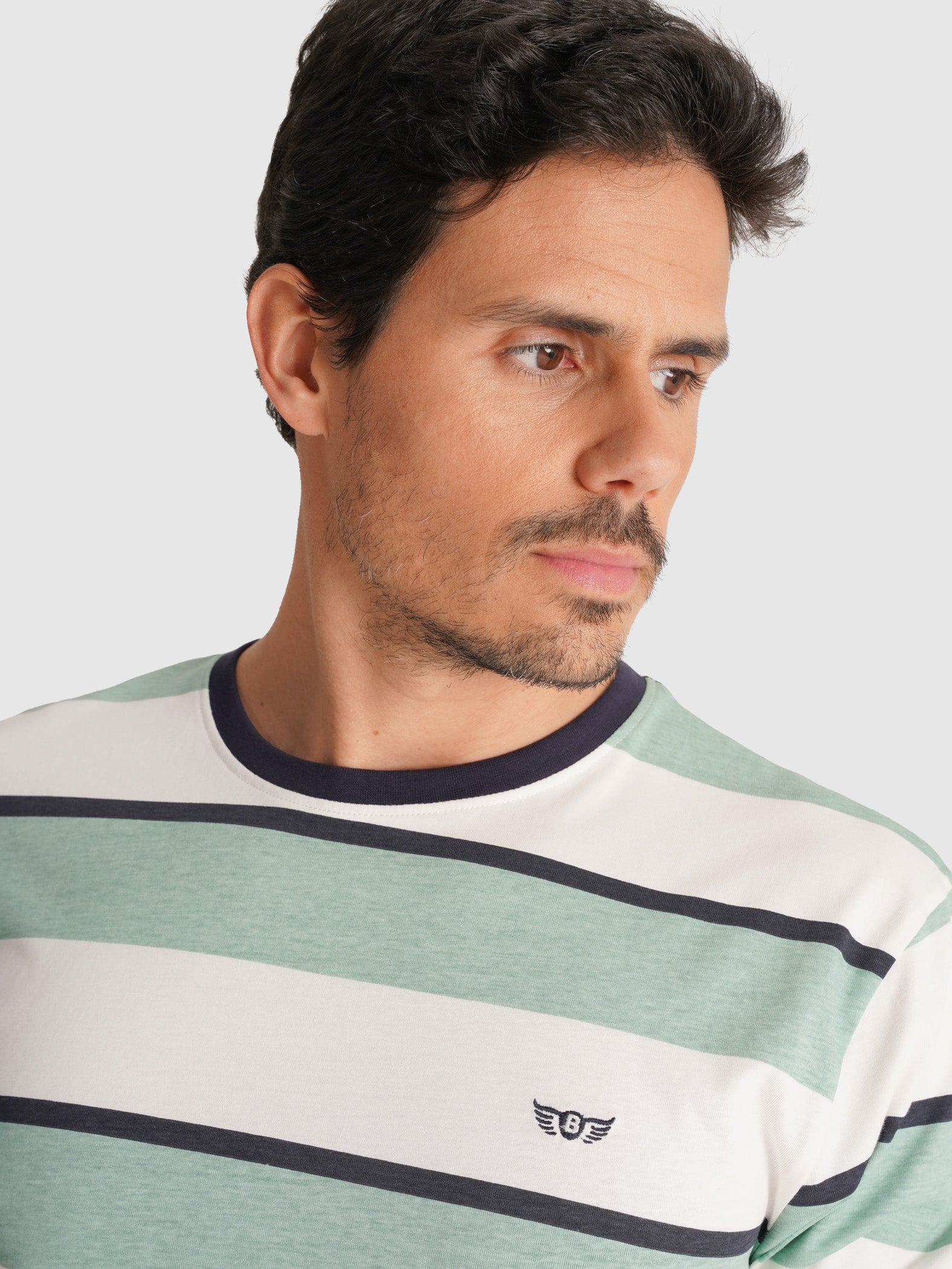 CAMISETA ALGODÓN VERDE MANGA CORTA REGULAR FIT MR. AZUL