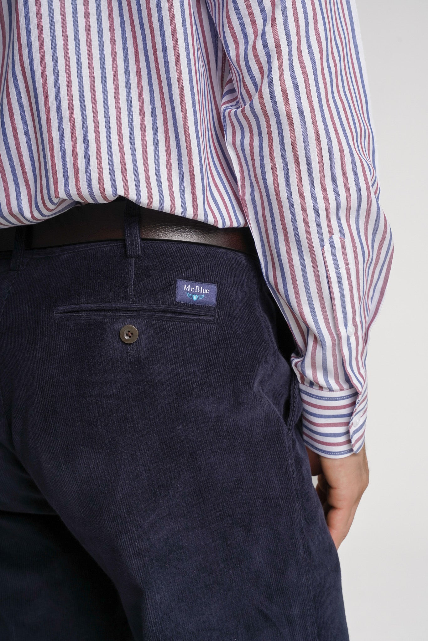 CALÇAS ALGODÃO CLASSIC FIT AZUIS LISAS MR. BLUE