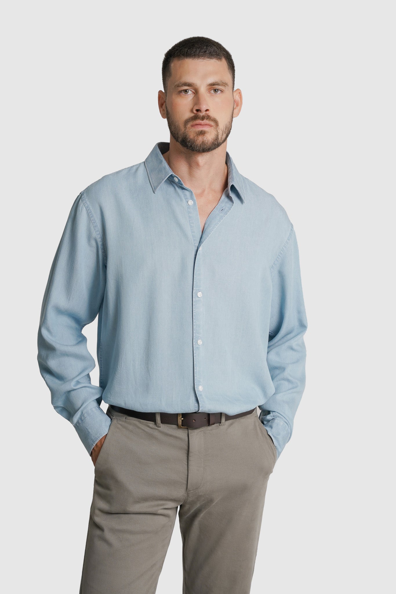 CAMISA GANGA REGULAR FIT AZUL LISA MARK BELLUCCI