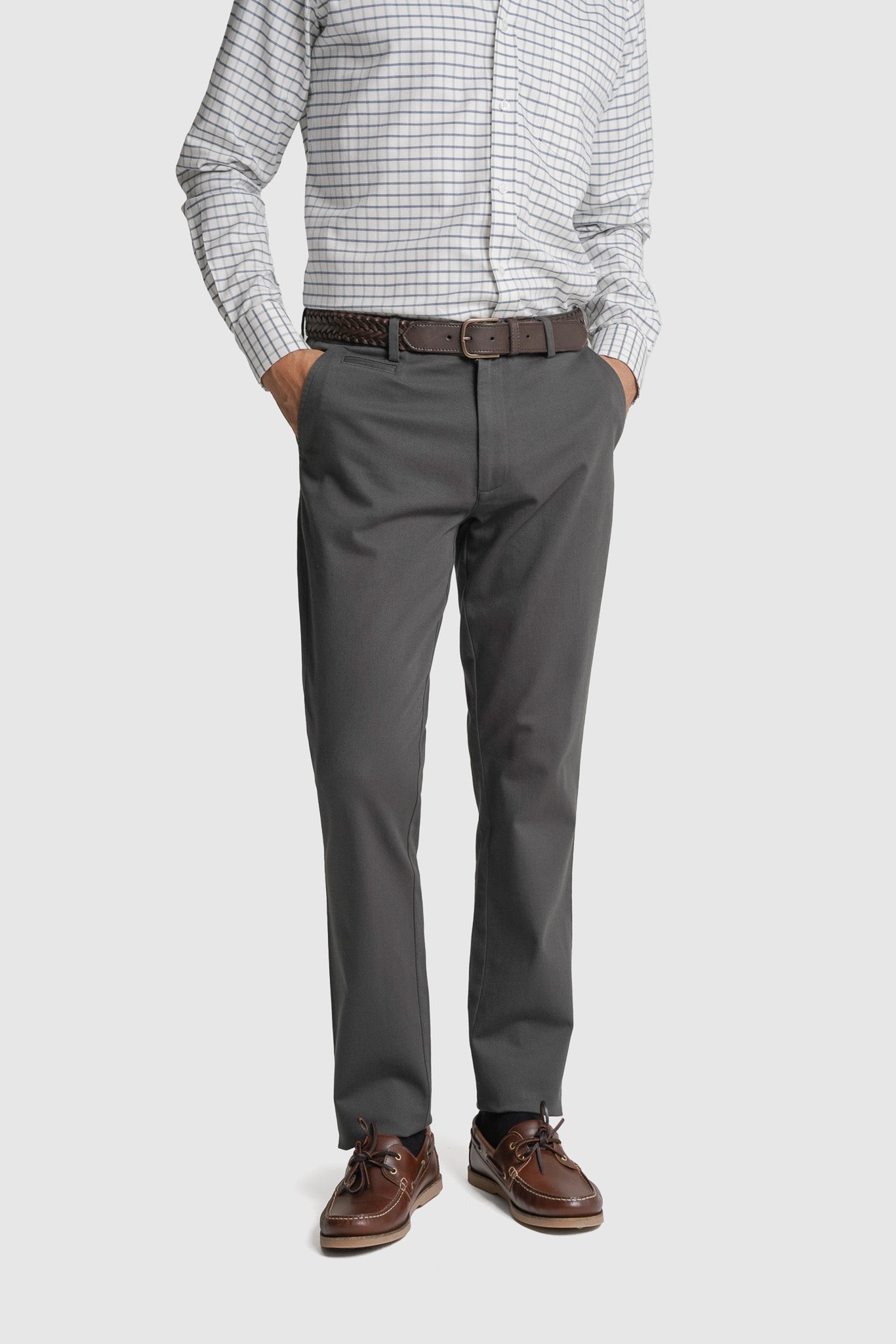 CALÇAS ALGODÃO SLIM FIT CINZENTAS LISAS MR. BLUE