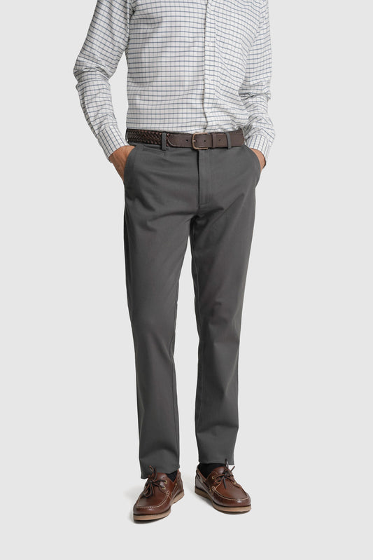 CALÇAS ALGODÃO SLIM FIT CINZENTAS LISAS MR. BLUE
