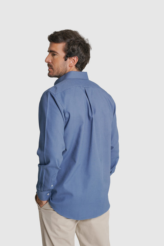 CAMISA ESTRUTURADA REGULAR FIT AZUL LISA MR. BLUE