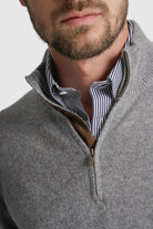 PULLOVER LÃ REGULAR FIT CINZENTO LISO MR. BLUE