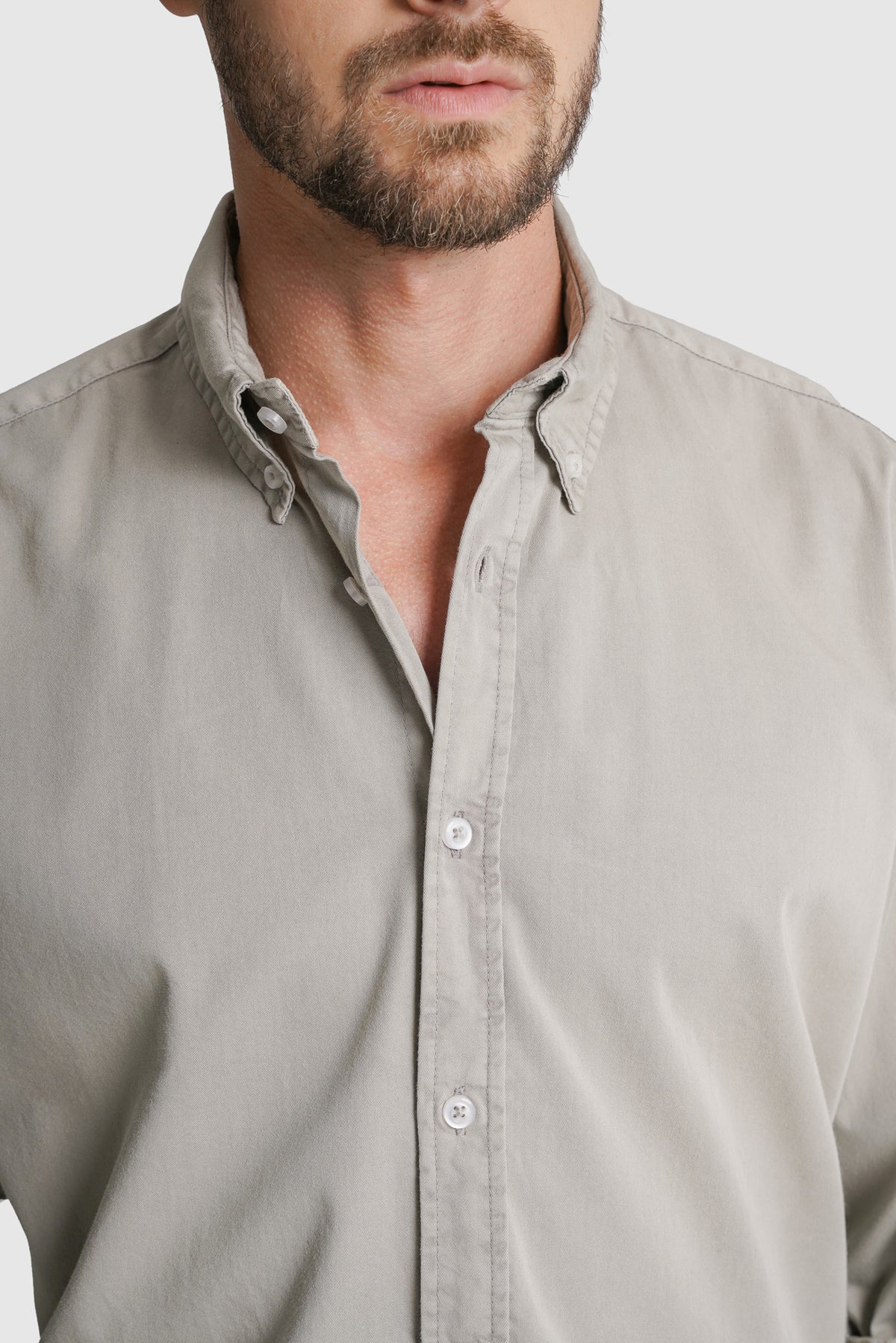 CAMISA TWILL REGULAR FIT BEGE LISA MR. BLUE