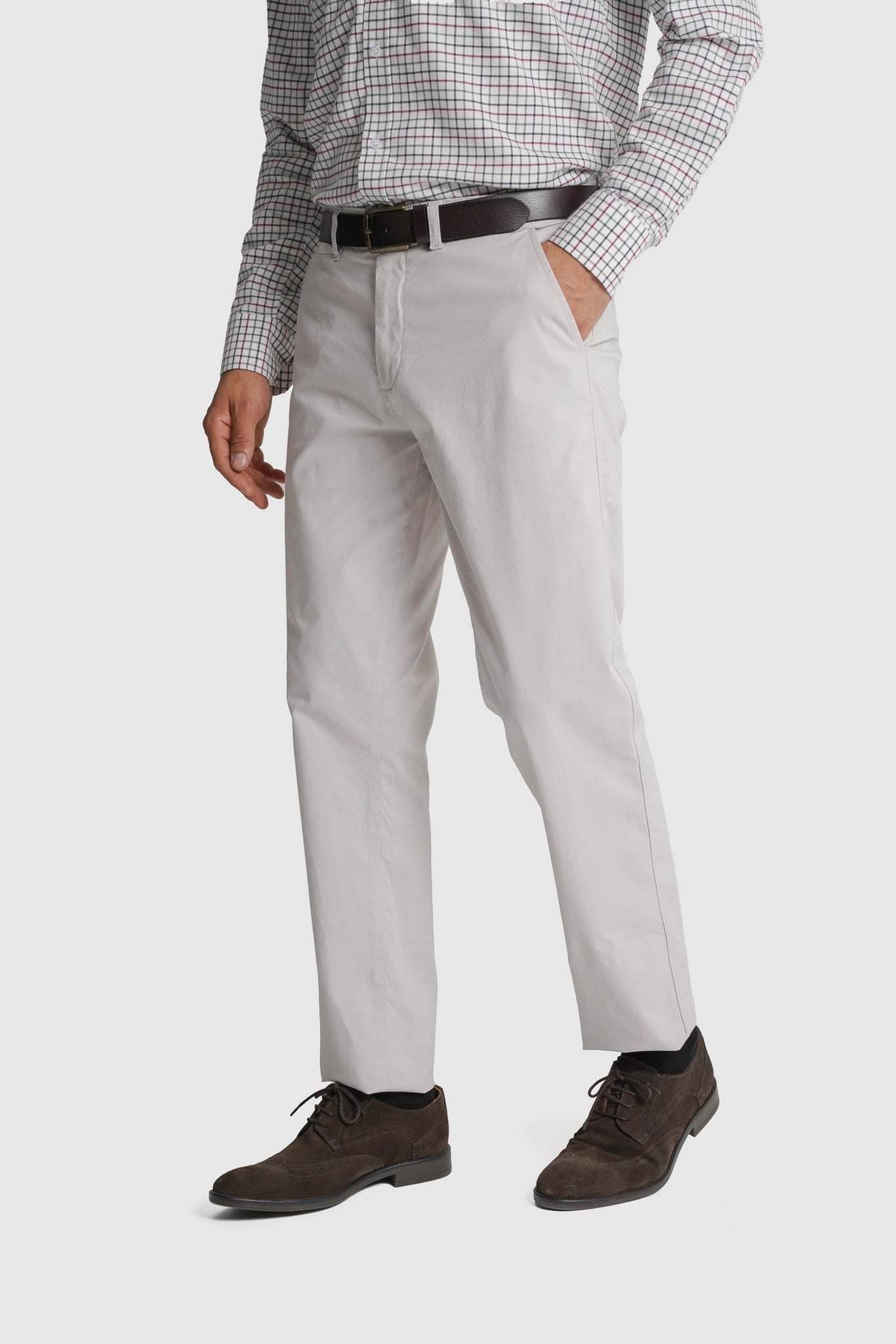 CALÇAS ALGODÃO SLIM FIT BEGES LISAS MR. BLUE