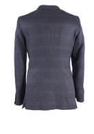 Blazer de lã com quadrados grandes azul - Mr Blue