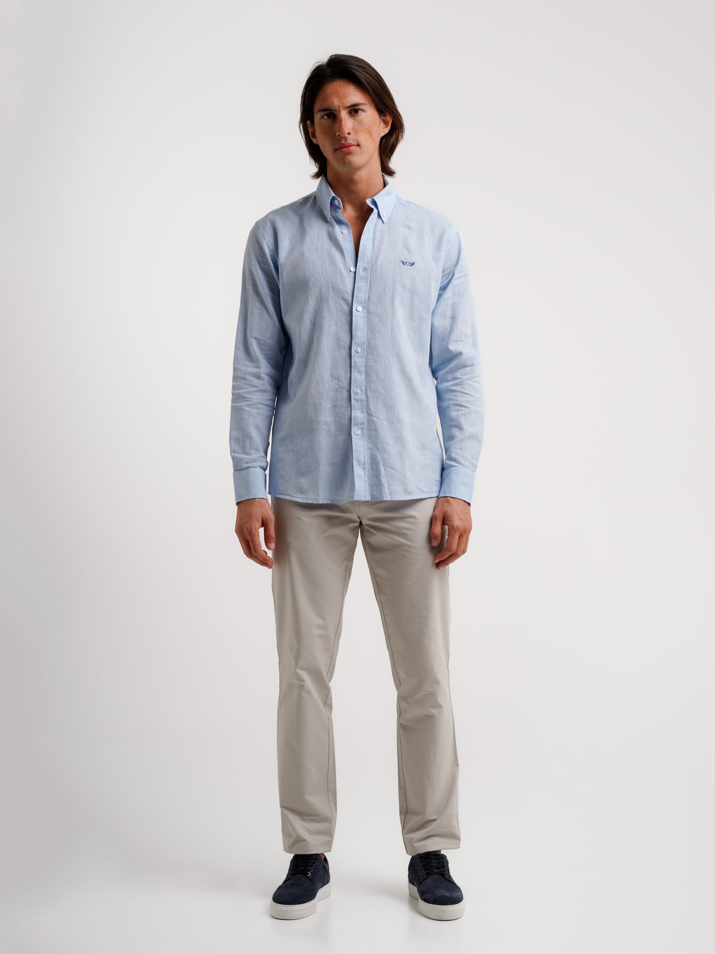 Regular Fit Blue Linen Shirt Mr. Blue