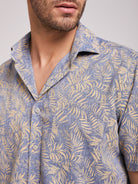 Camisa Regular Fit Lino Azul Mr. Blue