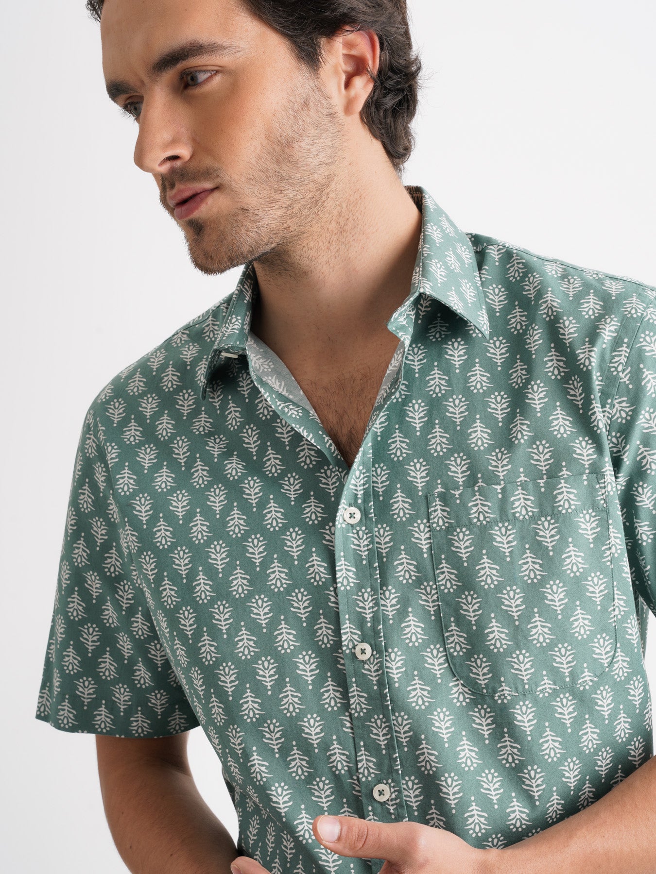 Camisa Regular Fit Popelina Verde Mr. Blue