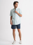 Mr. Blue Green Linen Regular Fit Shirt