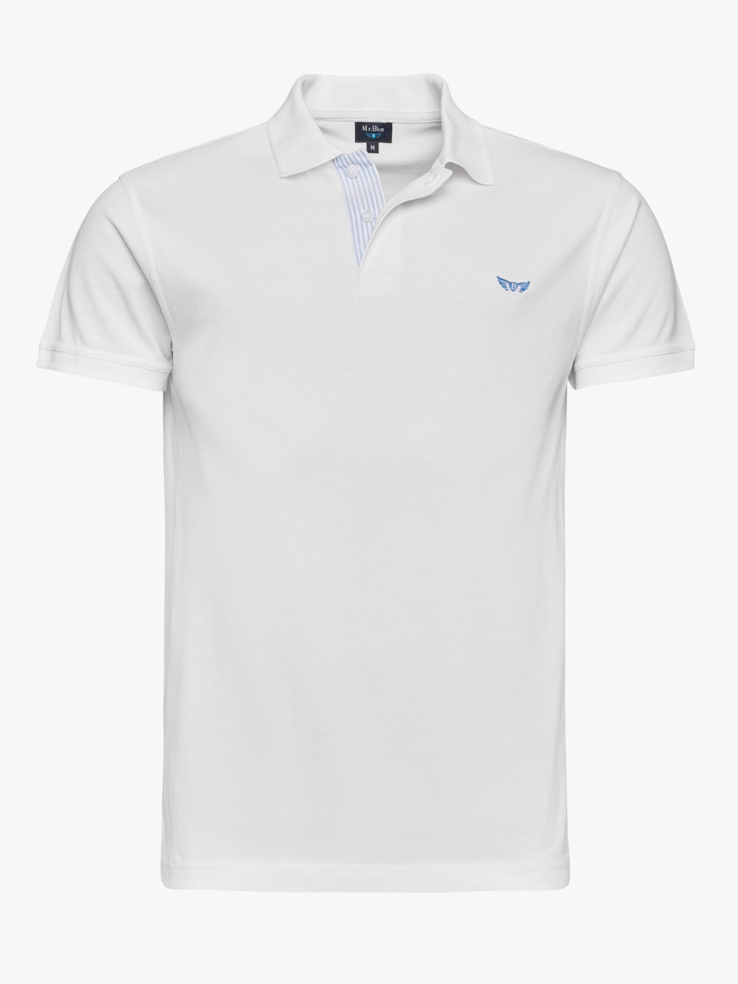 Polo de piquet blanco de corte estándar de Mr. Blue