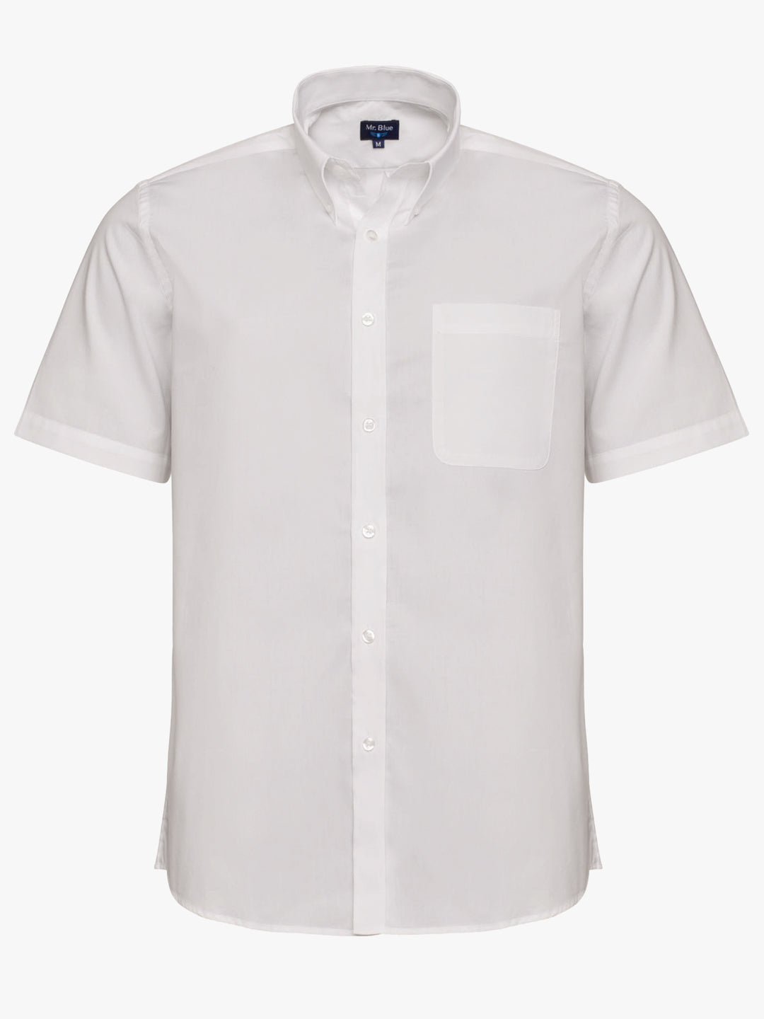 Camisa Regular Fit De Popelina Blanca Mr. Blue