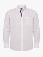 Camisa Regular Fit Lino Blanca Mr. Blue