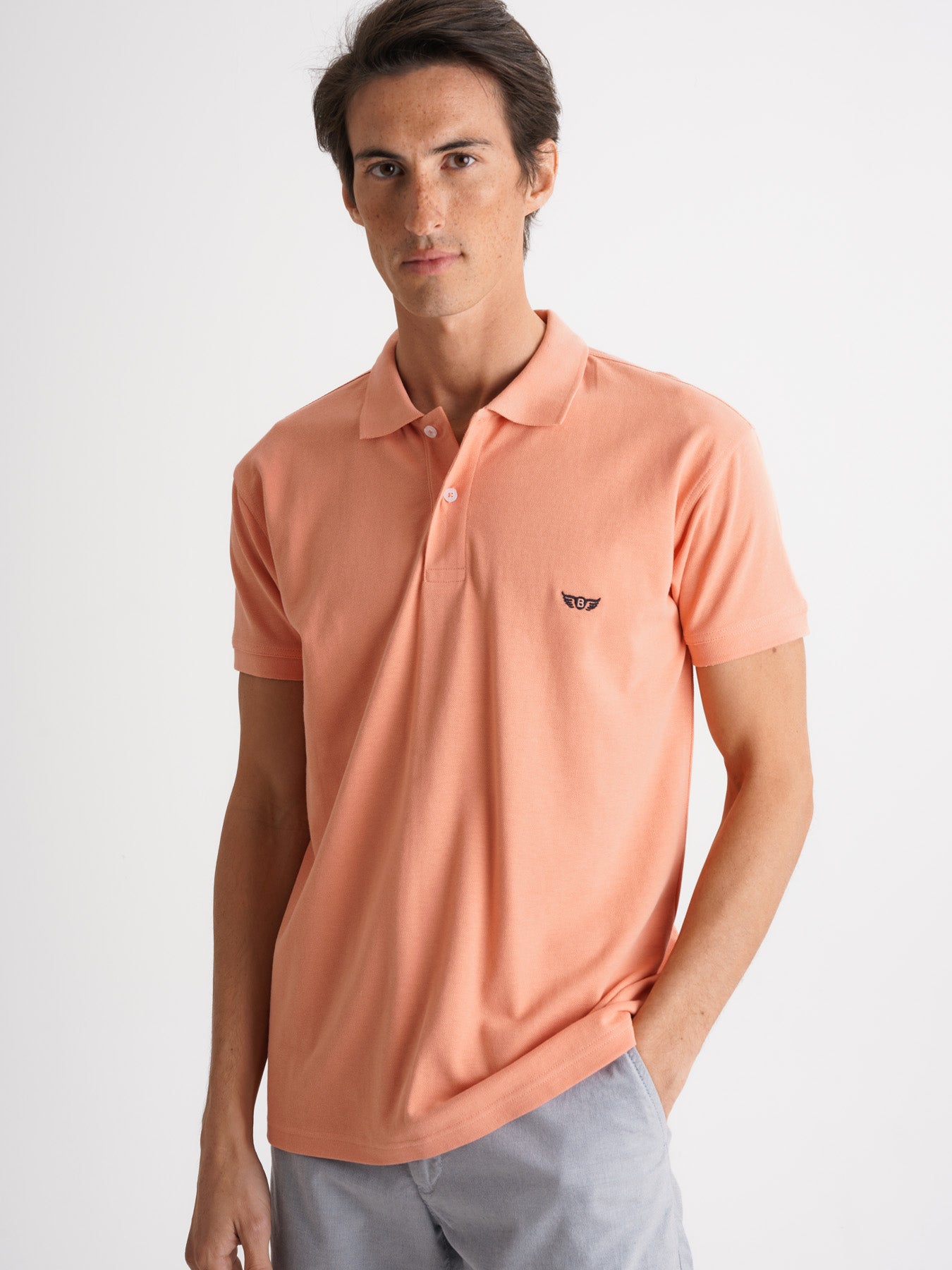 Polo de piquet naranja de corte estándar de Mr. Blue