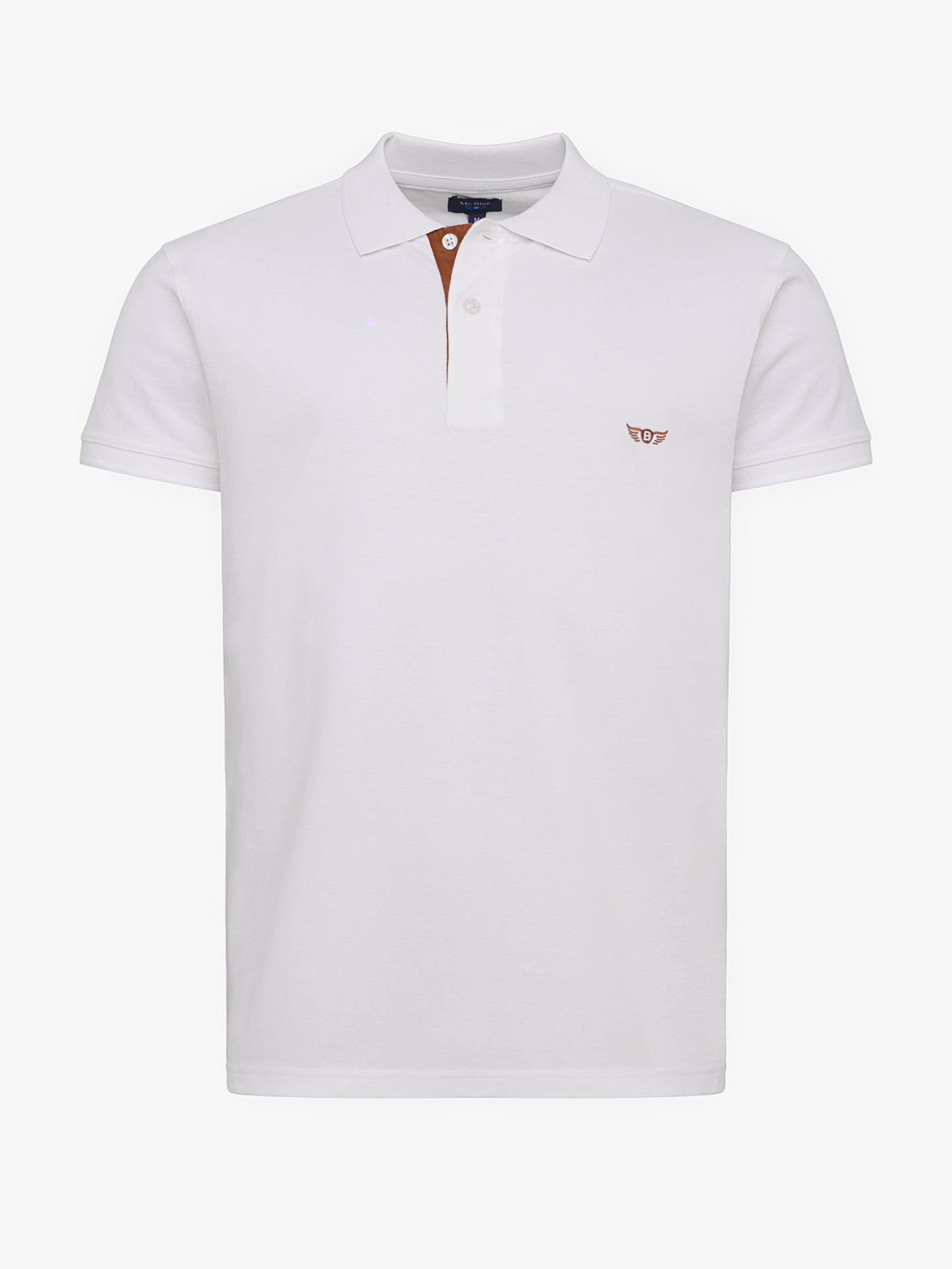 Polo de piquet blanco de corte estándar de Mr. Blue