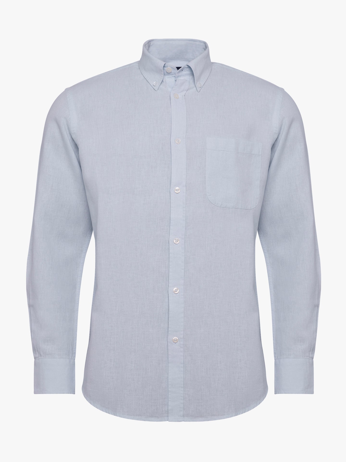 Camisa Regular Fit Lino Azul Mr. Blue