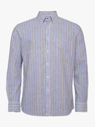 Camisa de corte estándar de lino verde de Mr. Blue