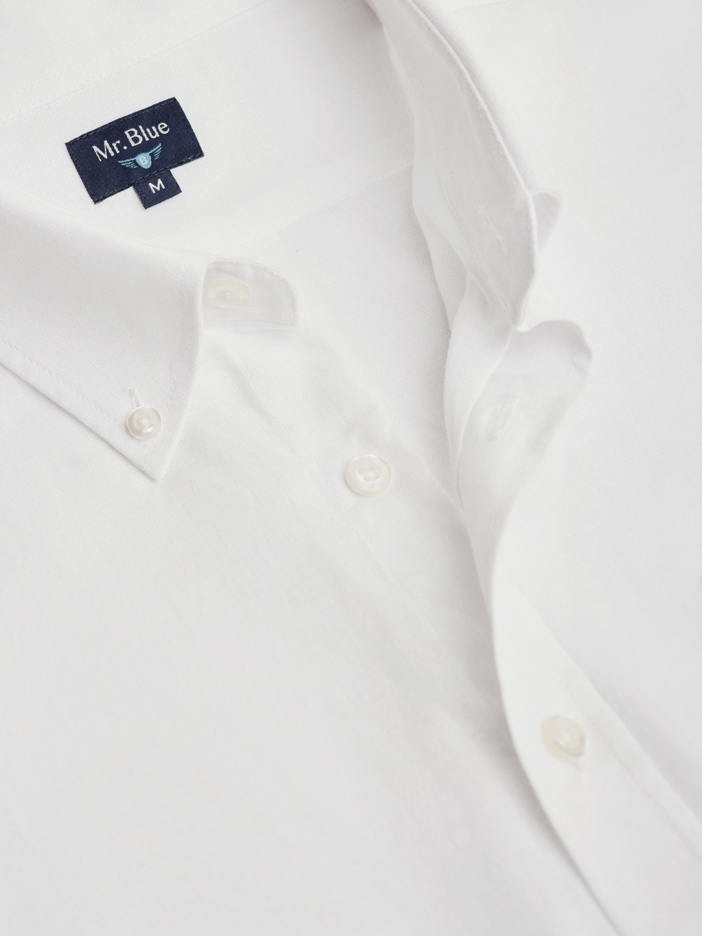Camisa Regular Fit Lino Blanca Mr. Blue