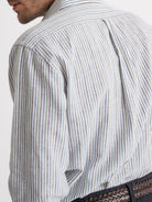 Camisa de corte estándar de lino verde de Mr. Blue