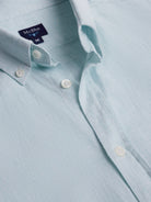 Mr. Blue Green Linen Regular Fit Shirt